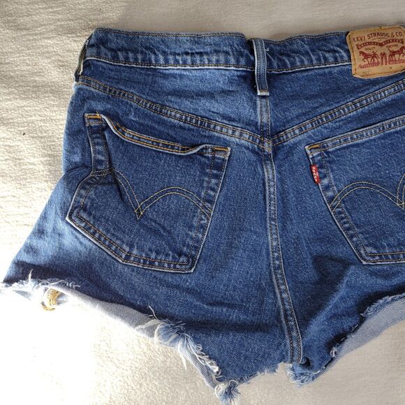 Levi Shorts Jean Womens Size 29 Blue Y2k Preppy Booty Cut Beach 501 Y2k Grunge - Picture 9 of 13
